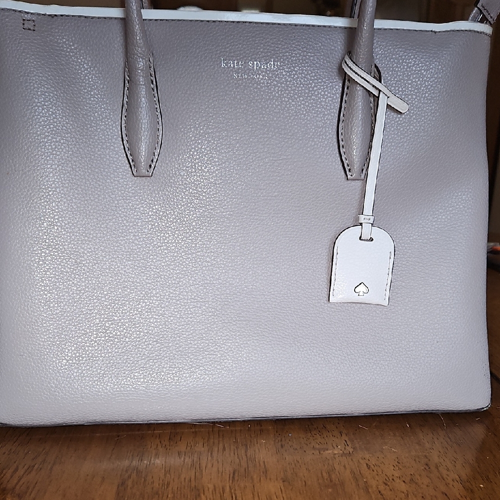 Kate Spade Taupe Leather Tote 13 Inches W X 10 Inches H